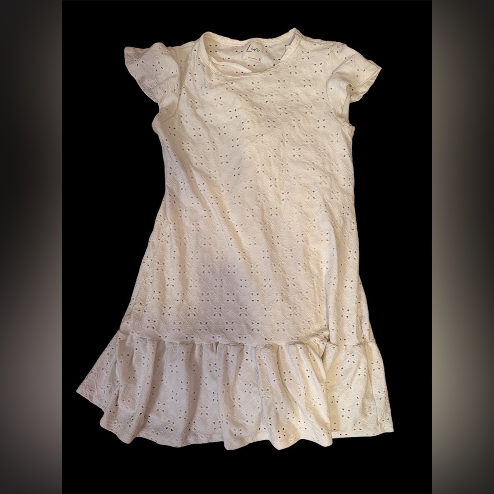 Livi by Olivia Rae Eyelet White Lined Dress